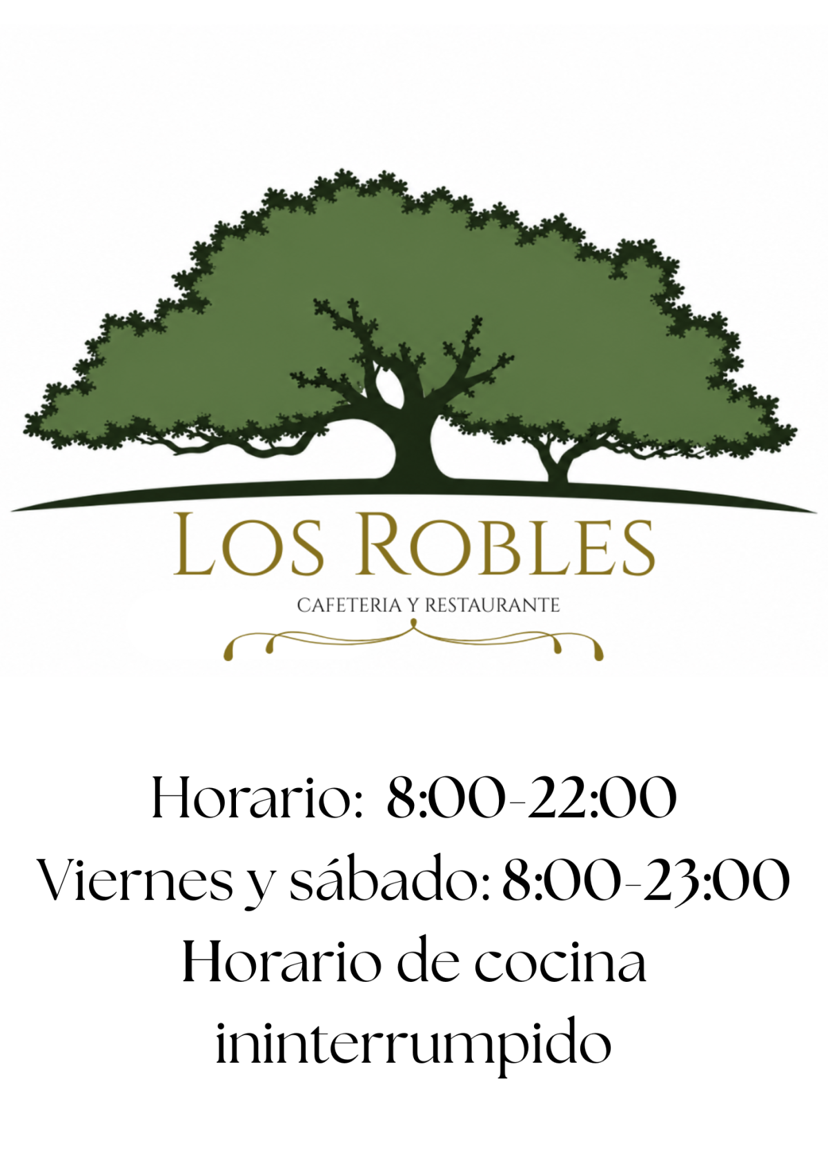 Horario 800-2200 Viernes y sábado 800-2300